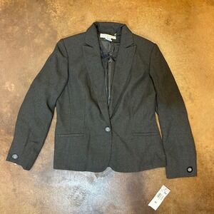 Jones New York Suit Blazer Career Office Button‎ Front Gray Size 10